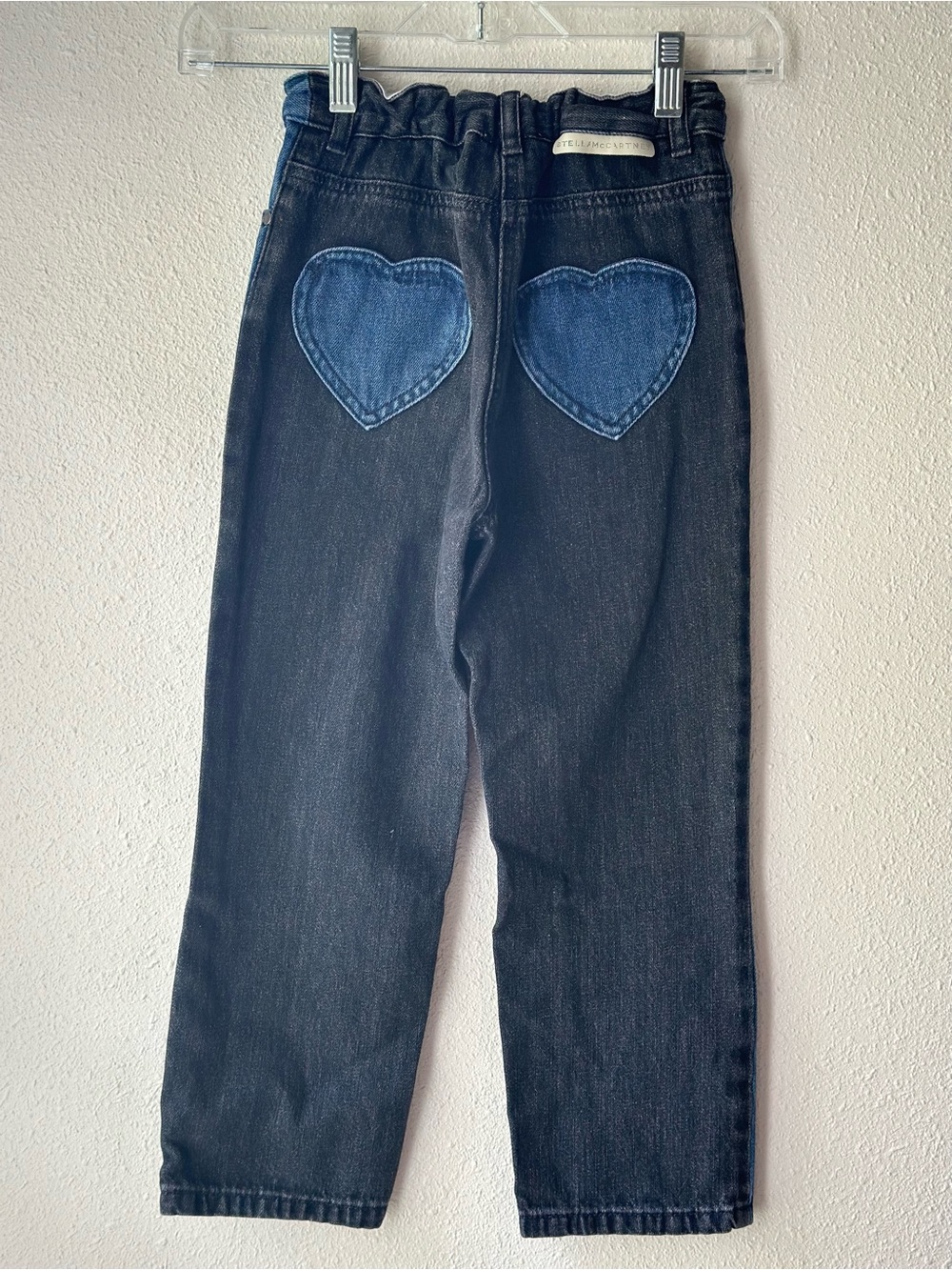 Stella McCartney Girls Black and Blue Jeans Heart Patch Pocket